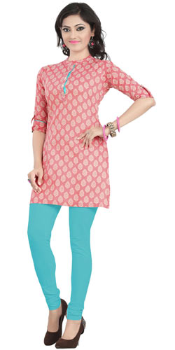 Smashing Pink Coloured Cambric Cotton Printed Kurti