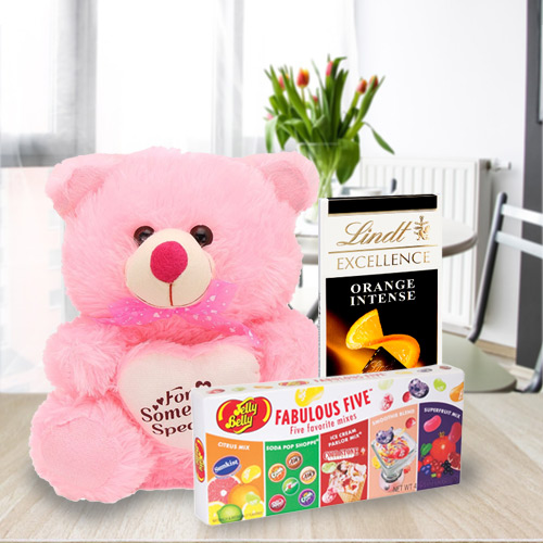 Exciting Teddy with Chocolates Hamper