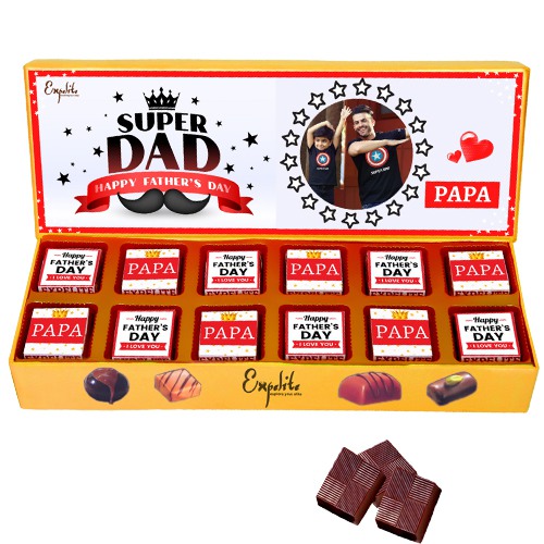 Tasty Personalised Fathers Day Chocolate Gift from Daughter and Son