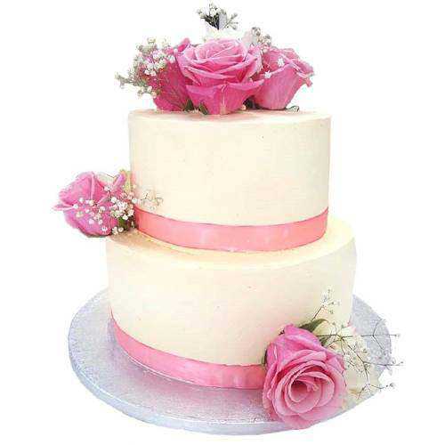 Scrumptious 2 Tier Wedding Cake