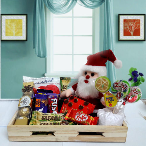 X Mas Chocolates with Santa Claus Soft Toy