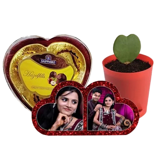 Impressive Personalized HB Double Heart Zoya Heart Plant n Sapphire Chocolate