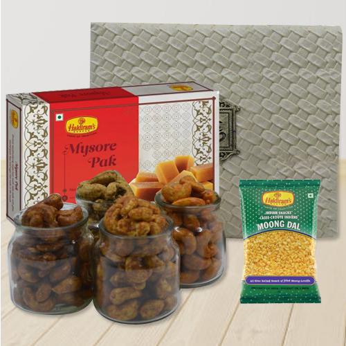 Yummy Flavored Cashew Delight with Haldiram Sweets n Snacks