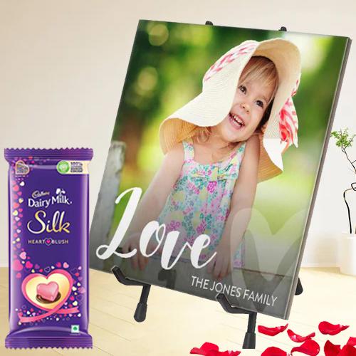 Amazing Personalized Photo Tile with ITC Fabelle Twin Chocolates