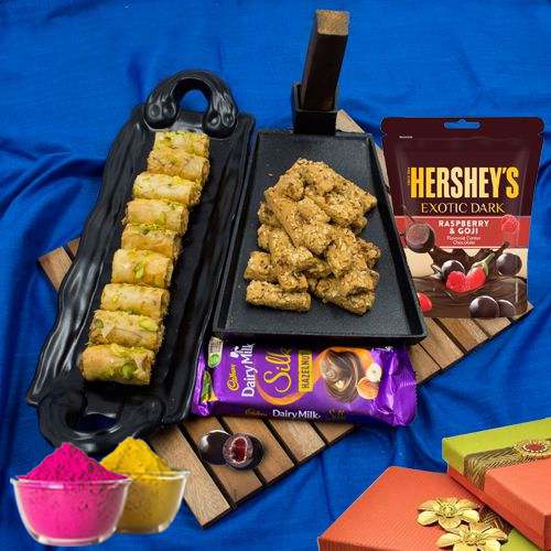 Gift Baklawa with Cadbury Chocolates on Holi