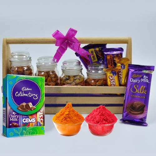 Expressive Flavored Cashew n Cadbury Chocolates with Gulal