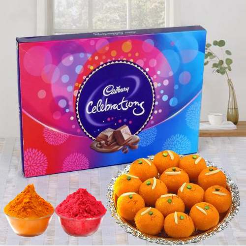 Ravishing Cadbury Celebration with Haldirams Laddoo n Herbal Gulal