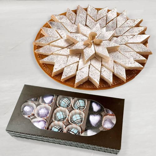 Haldirams Kaju Katli with Homemade Chocolates