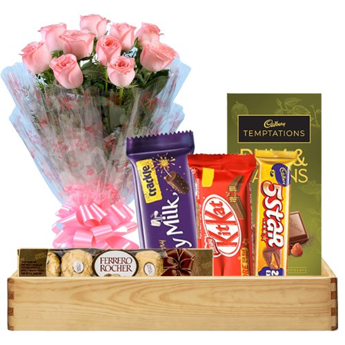 Remarkable Gift Hamper of Flowers N Assortments