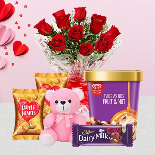 Breathtaking Rosy Treat of Kwality Walls Ice Cream with Chocolates n Teddy