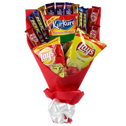 X-Mas Choco N Chips Bouquet Hamper