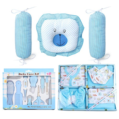 Wonderful Baby Grooming Kit with Dress Set n Pillows
