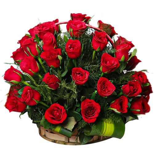 Dazzling Archangelic Red Roses Arrangement