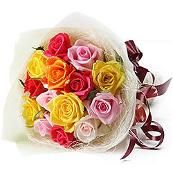 Dazzling Bouquet of 12 Mixed Roses
