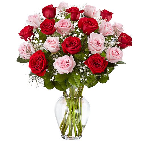 Arrangement of Assorted Roses in a Vase