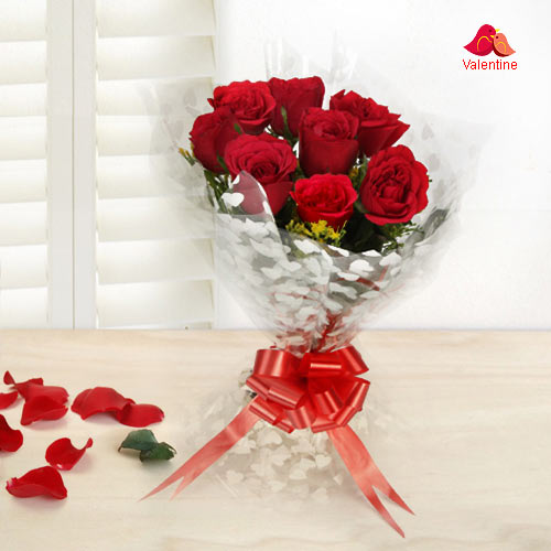 Rose Day Exclusive Bouquet of 8 Red Roses