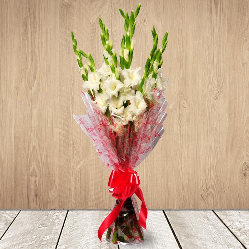Gorgeous White Gladiolus Bouquet