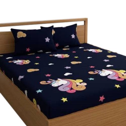 Special Cartoon Print Double Bed Sheet with Pillow Cover