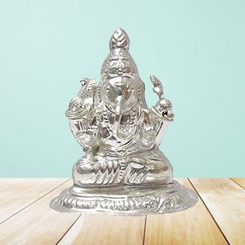 Divine Silver Ganesh Idol