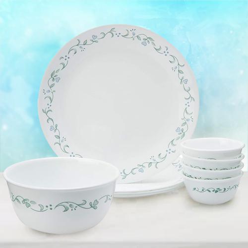 Impressive Corelle Country Cottage Glass Dinner Set