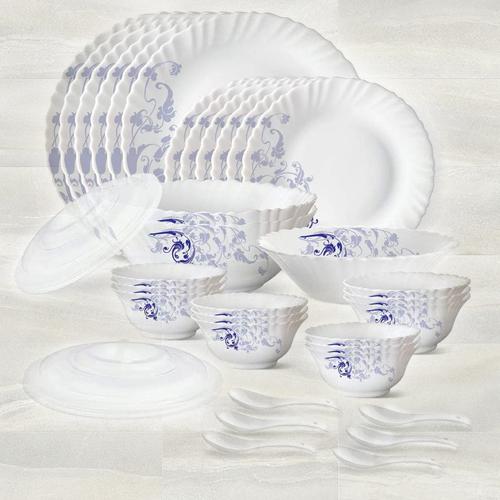 Marvelous Larah by Borosil Blue Eve Silk Series Dinner Set