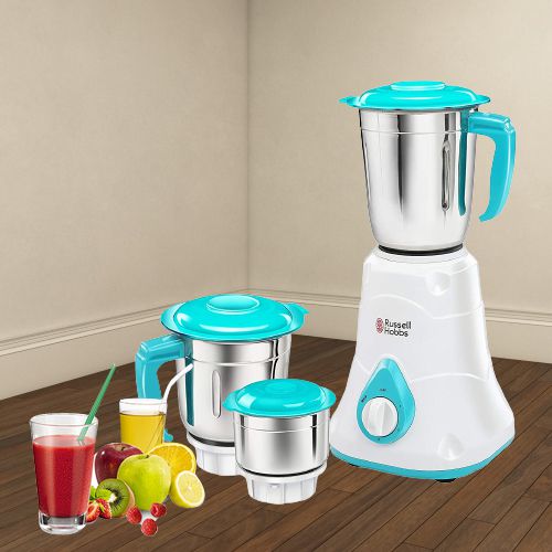 Exquisite Russell Hobbs White Color Mixer Grinder with 3 Jars