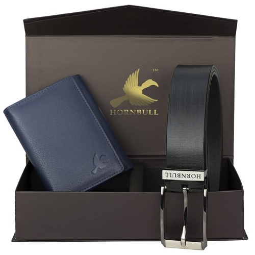 Amazing Hornbull Mens Leather Wallet N Belt Set