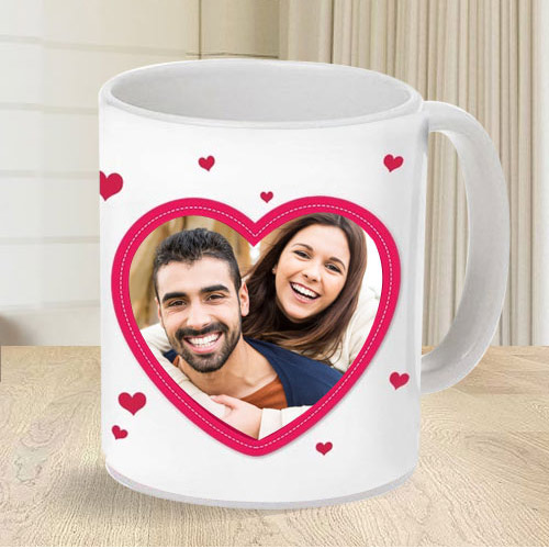Lovely Personalized Heart Shape Photo Coffee Mug