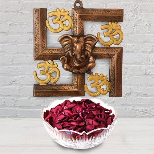 Pious Ganesha N Om Wall Hanging with Iris Potpourri