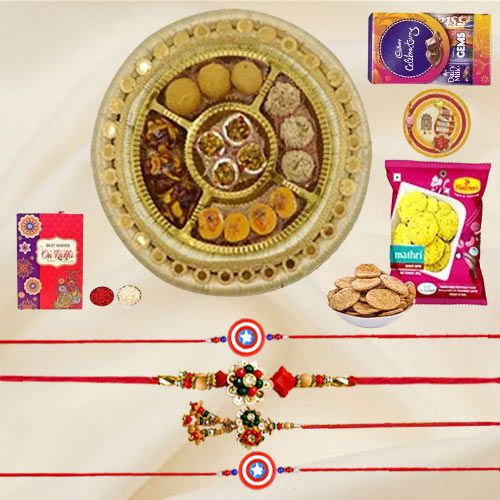 Sweets Embrace and Family Rakhi