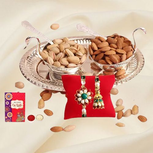 Salted Dry Fruits Freshness Hamper N Couple Rakhi