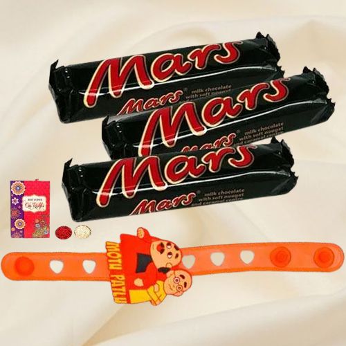 Fabulous Motu Patlu Rakhi with Imported Mars Chocolate