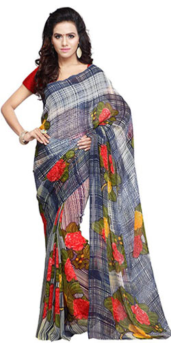 Elegant Georgette Saree in Floral Prints