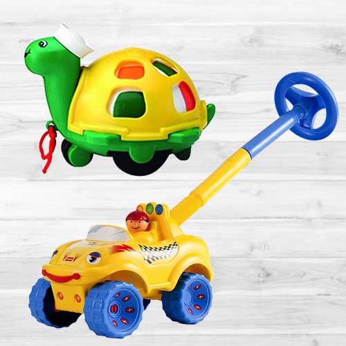 Marvelous Funskool Walk N Drive Truck N Twirlly Whirlly Turtle