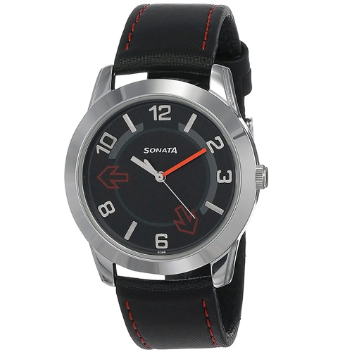 Charming Sonata Yuva Analog Black Dial Mens Watch