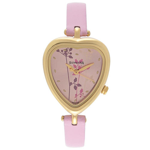 Charismatic Titan Sonata Heart Shape Dial Watch for Women